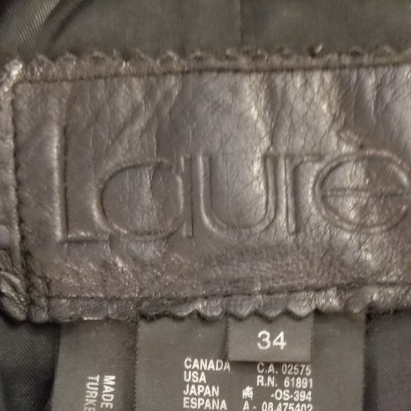 Black Leather Peplum Jacket 34 - Picture 6 of 9